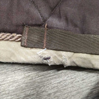 Thick Quilt Jumper Saddle Pad, piping *gc, clean, faded, rubs, holes, pills, older

