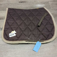 Thick Quilt Jumper Saddle Pad, piping *gc, clean, faded, rubs, holes, pills, older
