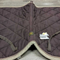 Thick Quilt Jumper Saddle Pad, piping *gc, clean, faded, rubs, holes, pills, older
