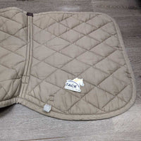 Thick Quilt Jumper Saddle Pad, piping *gc, clean, faded, rubs, holes, pills, older

