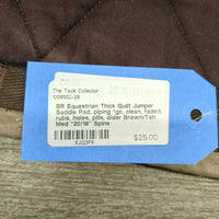 Thick Quilt Jumper Saddle Pad, piping *gc, clean, faded, rubs, holes, pills, older
