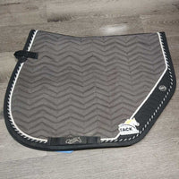 Quilt Jumper Saddle Pad, 2x piping *gc, clean, v.hairy, mnr pills, residue/film, rubs, pills
