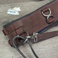 Padded Nylon Web & Neoprene Lungeing Surcingle, Girth/2x els & Leather/Donut Side Reins, 12 Rings *vgc/xc, clean, mnr dusty, scratches, edge rubs
