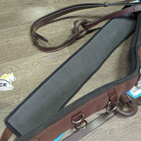 Padded Nylon Web & Neoprene Lungeing Surcingle, Girth/2x els & Leather/Donut Side Reins, 12 Rings *vgc/xc, clean, mnr dusty, scratches, edge rubs
