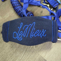 Fleece - Nylon Halter, adj, snap, braided nylon lead rope *like new/xc, v.mnr hair, threads
