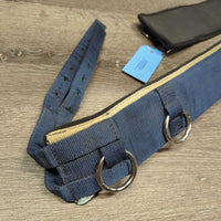 Lungeing Set of 4: Surcingle-11 Rings, girth, bit convertor, Lunge Line *vgc, clean & mnr dirt, stains, stretched fabric & holes
