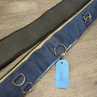 Lungeing Set of 4: Surcingle-11 Rings, girth, bit convertor, Lunge Line *vgc, clean & mnr dirt, stains, stretched fabric & holes
