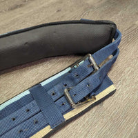 Lungeing Set of 4: Surcingle-11 Rings, girth, bit convertor, Lunge Line *vgc, clean & mnr dirt, stains, stretched fabric & holes
