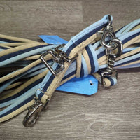 Lungeing Set of 4: Surcingle-11 Rings, girth, bit convertor, Lunge Line *vgc, clean & mnr dirt, stains, stretched fabric & holes
