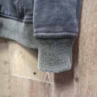 Hvy Sweatshirt Jacket, Zipper, Hood *gc, faded, clumpy, sm holes, residue, rubs, pills
