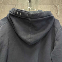 Hvy Sweatshirt Jacket, Zipper, Hood *gc, faded, clumpy, sm holes, residue, rubs, pills
