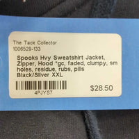 Hvy Sweatshirt Jacket, Zipper, Hood *gc, faded, clumpy, sm holes, residue, rubs, pills
