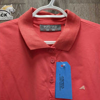 SS Polo Shirt, 1/2 Button Up *xc, clean, v.mnr cuff rubs
