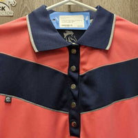 SS Polo Shirt, 1/2 Snap Up *xc, older, v.mnr marks
