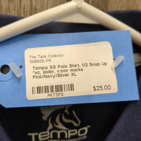 SS Polo Shirt, 1/2 Snap Up *xc, older, v.mnr marks
