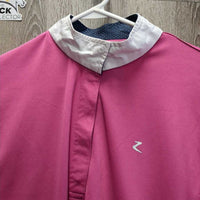 SS Show Sun Shirt, 1/2 Snap Up, Mesh Pits Snap Collar *vgc/gc, crinkled & puckered collar/Trim
