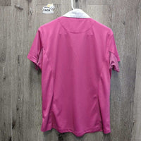 SS Show Sun Shirt, 1/2 Snap Up, Mesh Pits Snap Collar *vgc/gc, crinkled & puckered collar/Trim
