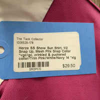 SS Show Sun Shirt, 1/2 Snap Up, Mesh Pits Snap Collar *vgc/gc, crinkled & puckered collar/Trim
