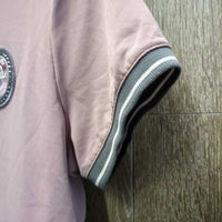 SS Polo Show Shirt, 1/2 Button Up, snap collar *vgc, puckered & crinkled collar & trim
