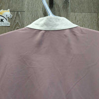 SS Polo Show Shirt, 1/2 Button Up, snap collar *vgc, puckered & crinkled collar & trim
