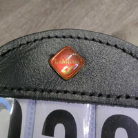 Round Show Number Holder, full #3 number set, snap, hook *vgc, older, mnr creases, mnr undone edge glue
