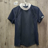 SS Show Shirt, 1/4 Back Zipper zip *xc, mnr collar edge stain?
