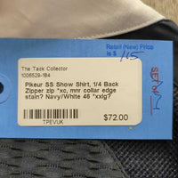 SS Show Shirt, 1/4 Back Zipper zip *xc, mnr collar edge stain?
