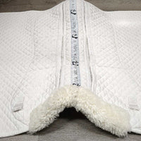 Shimmable Dressage Saddle Pad, Sheepskin Lined Top *gc, clean, puckered, dingy, rubs, pills, stains, cut tabs, older
