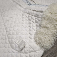 Shimmable Dressage Saddle Pad, Sheepskin Lined Top *gc, clean, puckered, dingy, rubs, pills, stains, cut tabs, older
