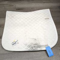 v.Thick Quilt Dressage Saddle Pad *gc, clean, stains, rubs, puckers, dingy, cut tabs, older, pills
