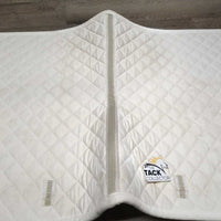 v.Thick Quilt Dressage Saddle Pad *gc, clean, stains, rubs, puckers, dingy, cut tabs, older, pills
