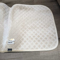 v.Thick Quilt Dressage Saddle Pad *gc, clean, stains, rubs, puckers, dingy, cut tabs, older, pills
