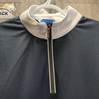 SS Show Shirt, 1/3 Zip Up *vgc/xc, mnr collar rubs & threads
