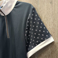 SS Show Shirt, 1/3 Zip Up *vgc/xc, mnr collar rubs & threads
