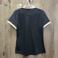 SS Show Shirt, 1/3 Zip Up *vgc/xc, mnr collar rubs & threads
