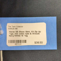 SS Show Shirt, 1/3 Zip Up *vgc/xc, mnr collar rubs & threads
