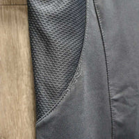LS Show Shirt, 1/2 Snap Up, Snap Collar, Mesh Sleeves *vgc, older?, mnr seam puckers & unstitched seam - loose seam
