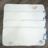4 Cotton Leg Quilts *vgc, clean, stains, mnr dirt, hair
