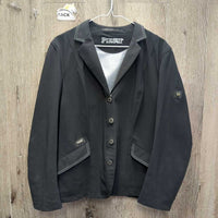 Technical Show Jacket, Zipper, Buttons, Garment Bag *vgc, lg pit stains?residue, broken bag zipper
