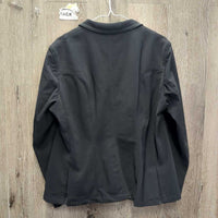 Technical Show Jacket, Zipper, Buttons, Garment Bag *vgc, lg pit stains?residue, broken bag zipper
