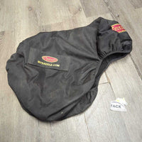Nylon Fleece Lined Dressage Saddle Cover, slots *vgc, mnr dirt, hair, residue, torn els/edge
