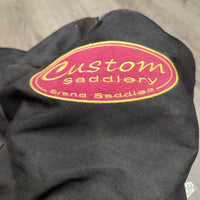 Nylon Fleece Lined Dressage Saddle Cover, slots *vgc, mnr dirt, hair, residue, torn els/edge
