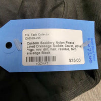 Nylon Fleece Lined Dressage Saddle Cover, slots *vgc, mnr dirt, hair, residue, torn els/edge
