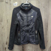 Quilt & Hvy Fleece Jacket, zipper *gc, rubs, pills, hairy, clumpy, clean, v.rubbed zips, older?
