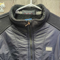 Quilt & Hvy Fleece Jacket, zipper *gc, rubs, pills, hairy, clumpy, clean, v.rubbed zips, older?
