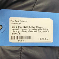 Quilt & Hvy Fleece Jacket, zipper *gc, rubs, pills, hairy, clumpy, clean, v.rubbed zips, older?
