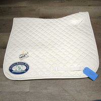 Thick Quilt Dressage Saddle Pad "Schleese" *xc/vgc, clean, puckers, folded corners, mnr stains, clumpy
