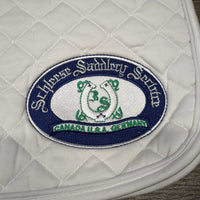 Thick Quilt Dressage Saddle Pad "Schleese" *xc/vgc, clean, puckers, folded corners, mnr stains, clumpy
