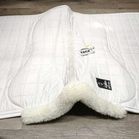 Thick Quilt Dressage Saddle Pad, Fleece Top Lining *vgc, clean, stains, pills, hair, rubs
