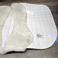 Thick Quilt Dressage Saddle Pad, Fleece Top Lining *vgc, clean, stains, pills, hair, rubs
